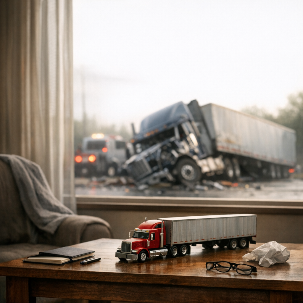 emotional adjustment truck illustration for Emotional Adjustment After Serious Truck Accidents