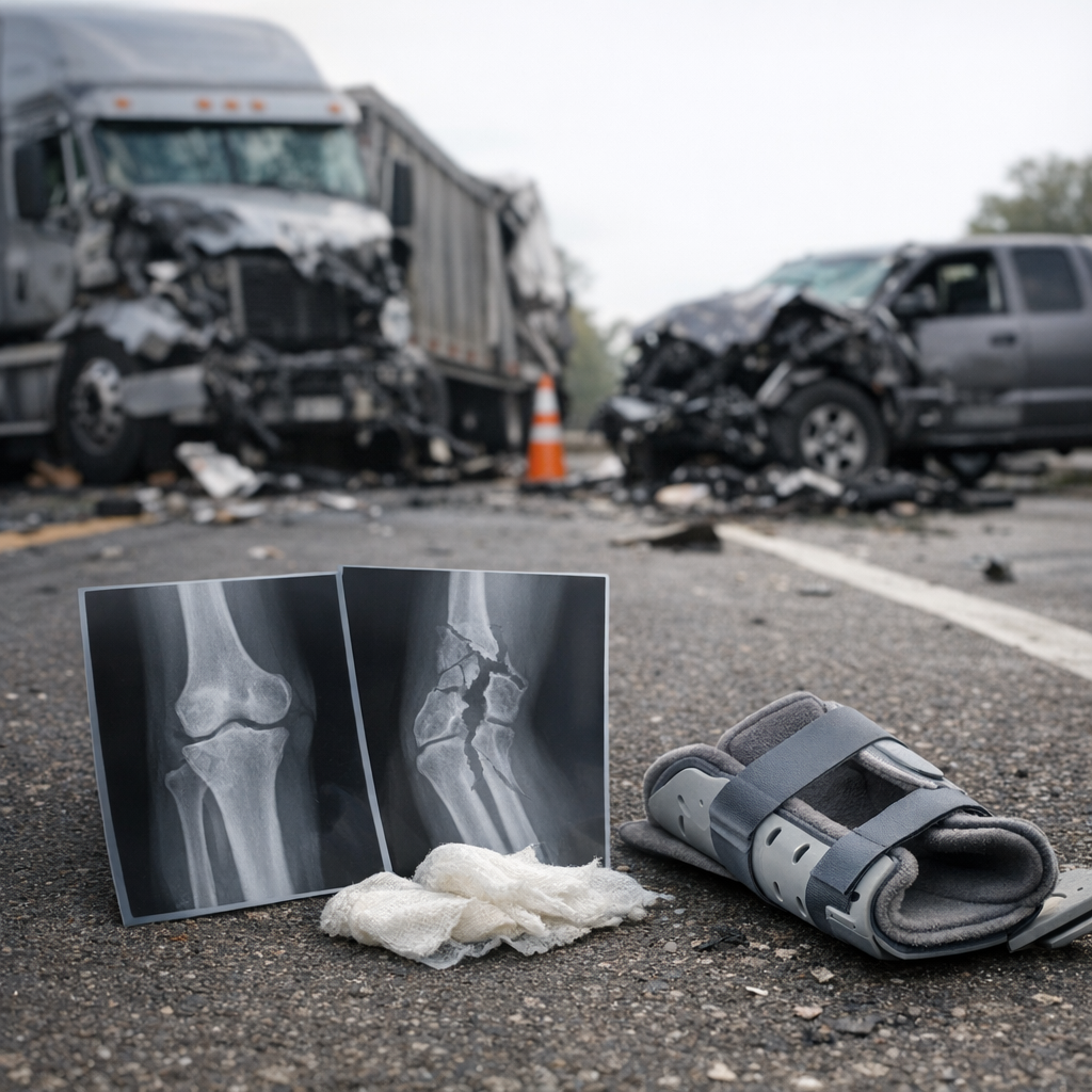 fracture injury truck illustration for Fracture Injury Nightmare: Severe Breaks in Truck Accidents