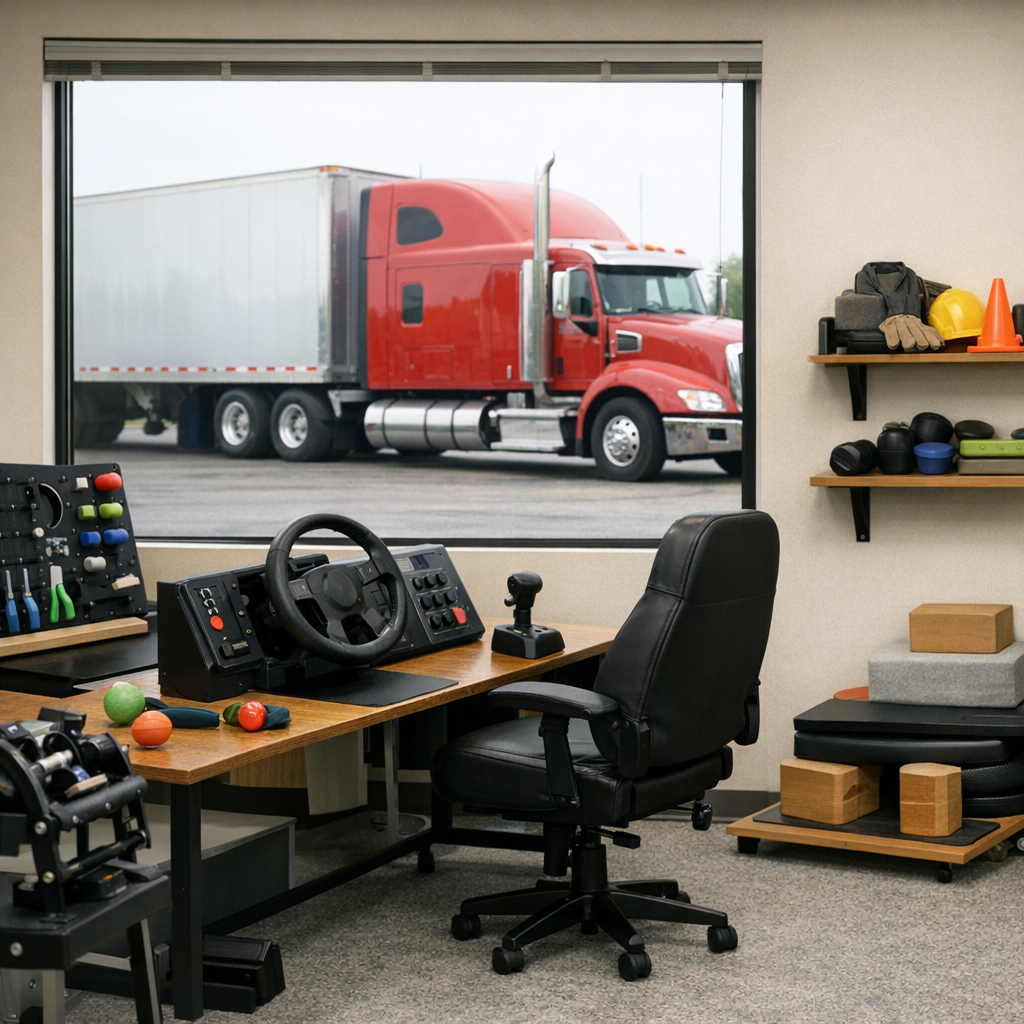 occupational therapy truck illustration for Got it! Here’s your title: **Occupational Therapy Following Truck Injuries**