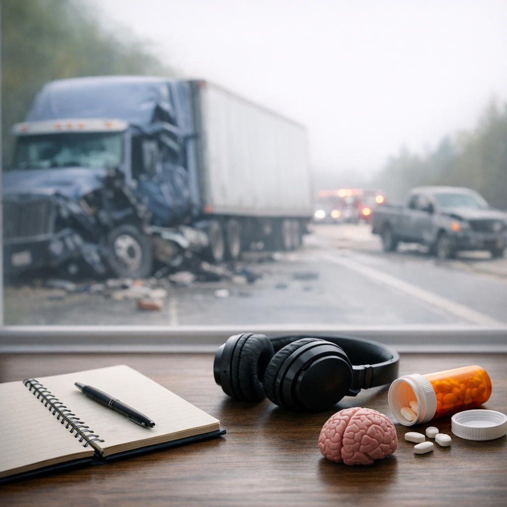 mental health changes truck illustration for Mental health changes after truck injuries