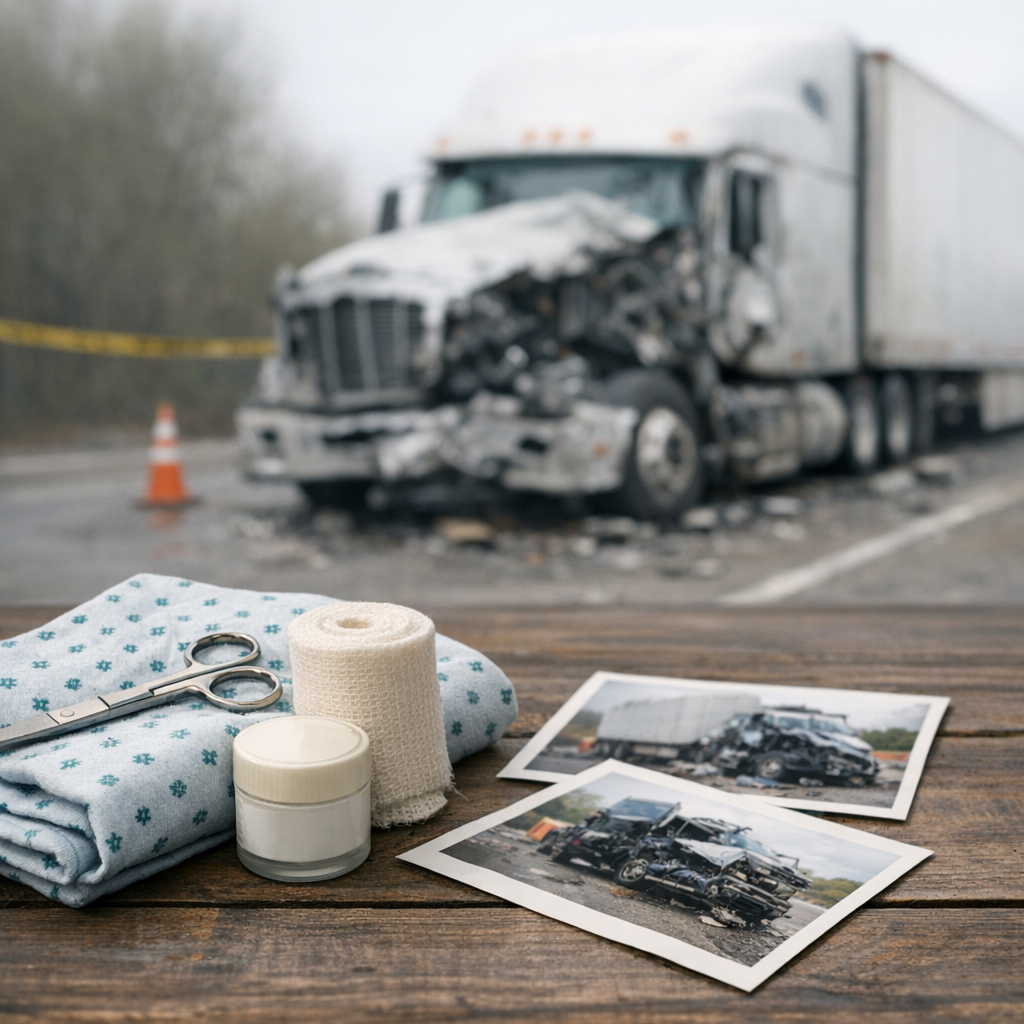 scarring injury truck illustration for Permanent Scarring After Truck Accidents