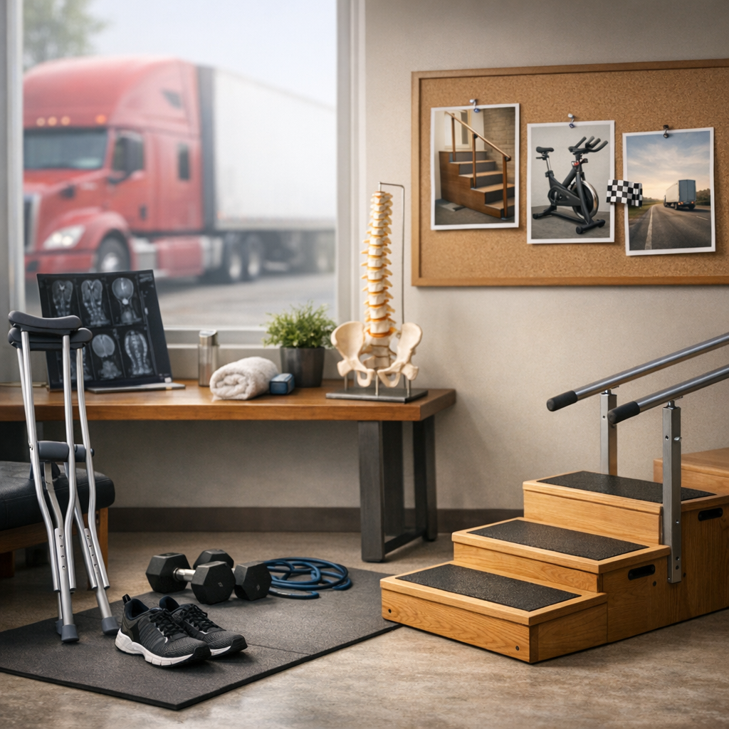 recovery milestones truck illustration for Recovery milestones after serious truck injuries