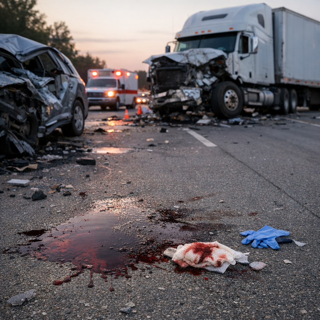 internal bleeding truck illustration for Severe Internal Bleeding from Truck Collisions