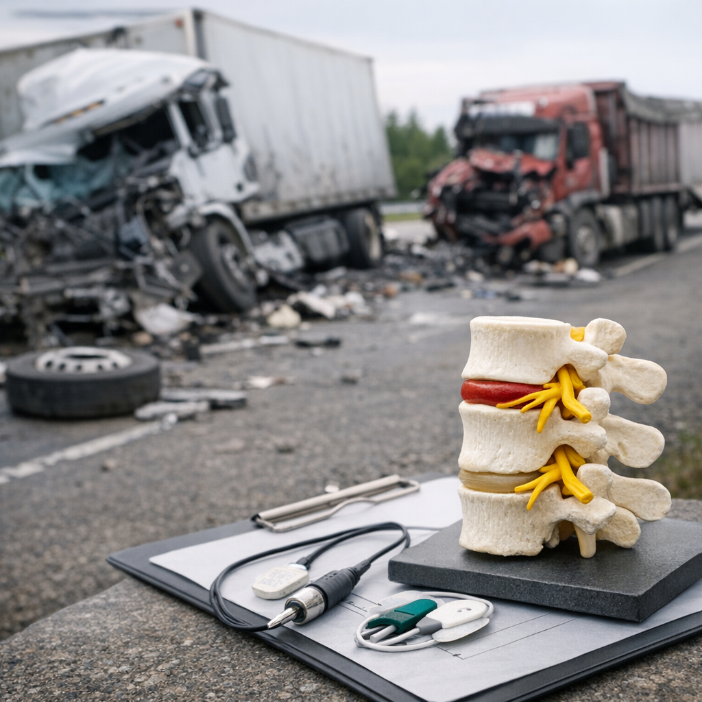 nerve compression truck illustration for Severe Nerve Compression Injuries from Truck Crashes