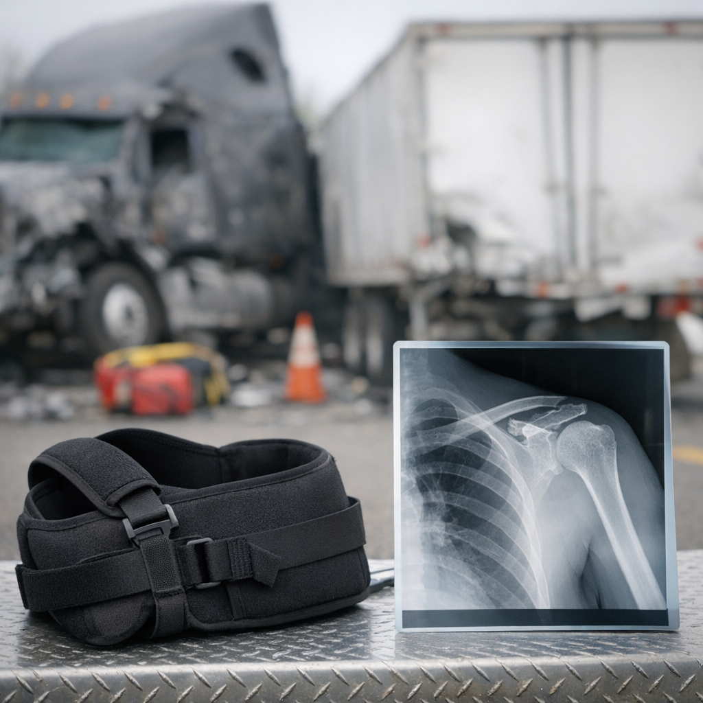 shoulder injury truck illustration for Severe Shoulder Injuries After Truck Accidents: A Deep Dive
