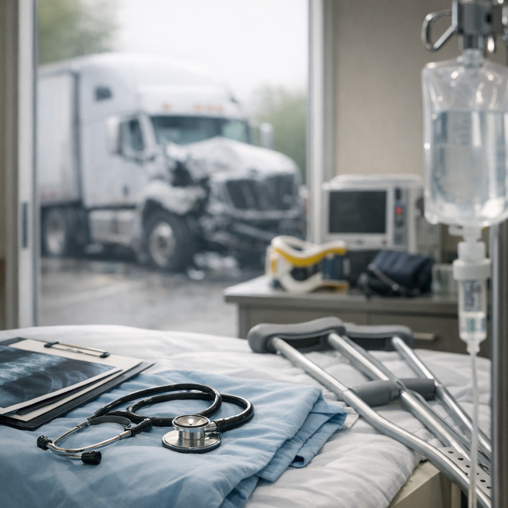 medical treatment truck illustration for What medical treatment is needed after truck accidents