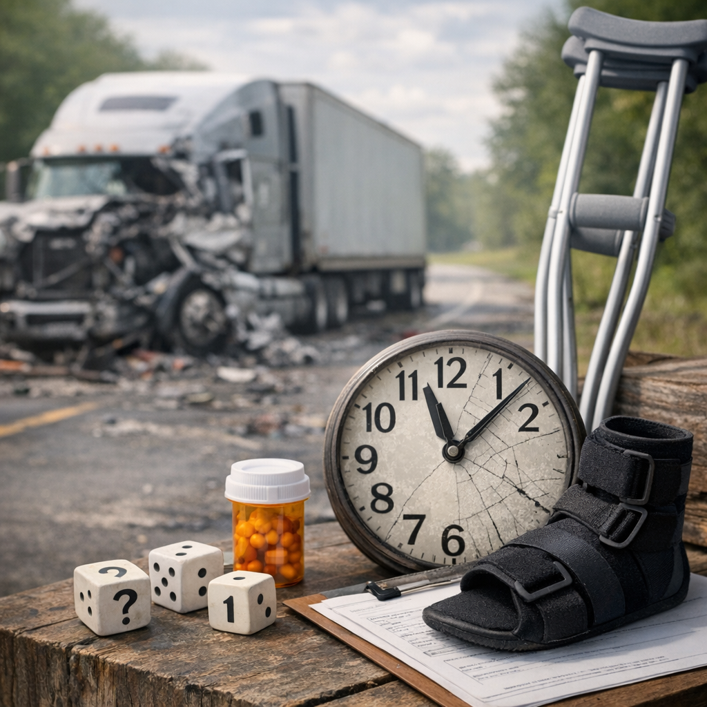 unpredictable recovery truck illustration for Why recovery from truck injuries is unpredictable