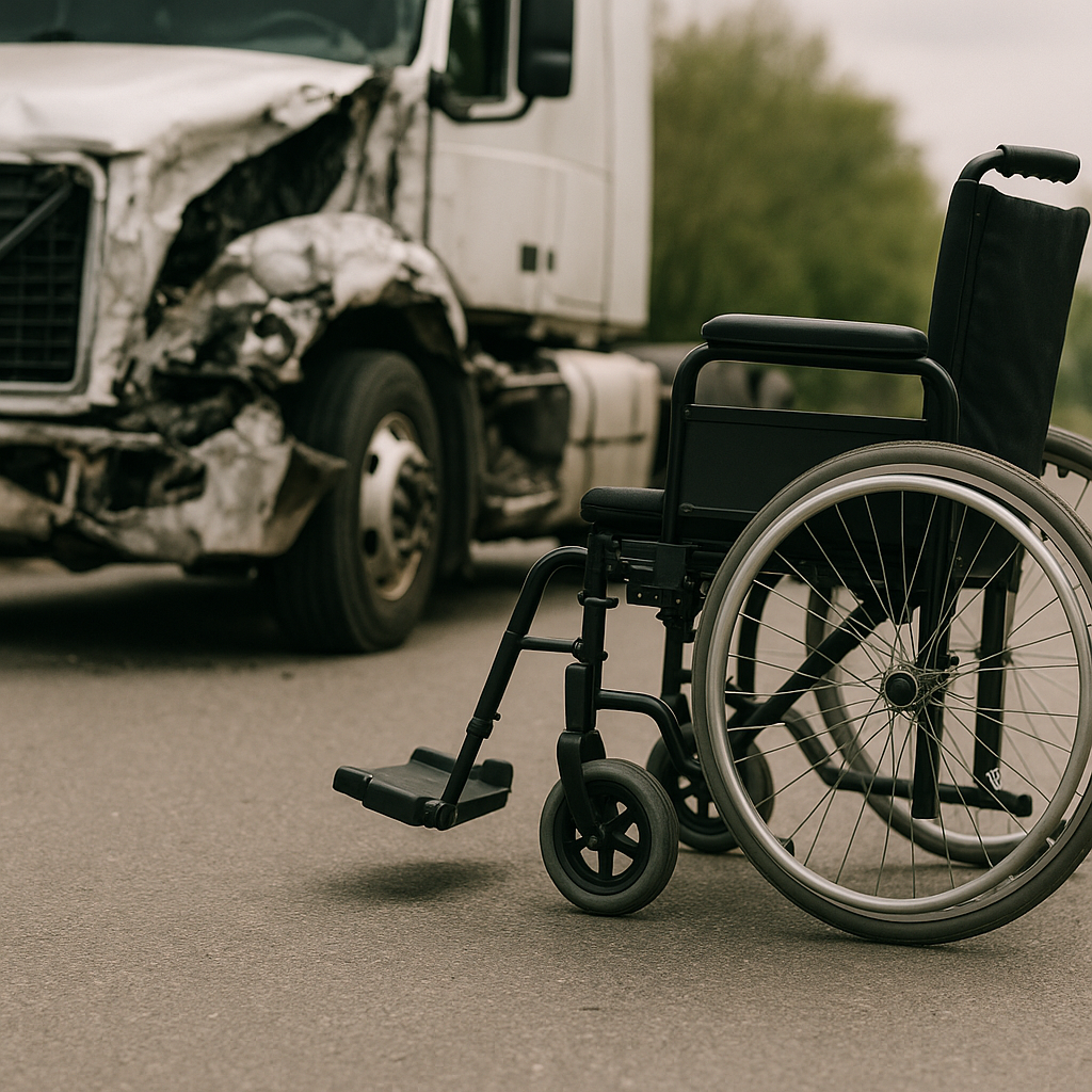 bodily damage truck illustration for Permanent Bodily Damage After Truck Accidents