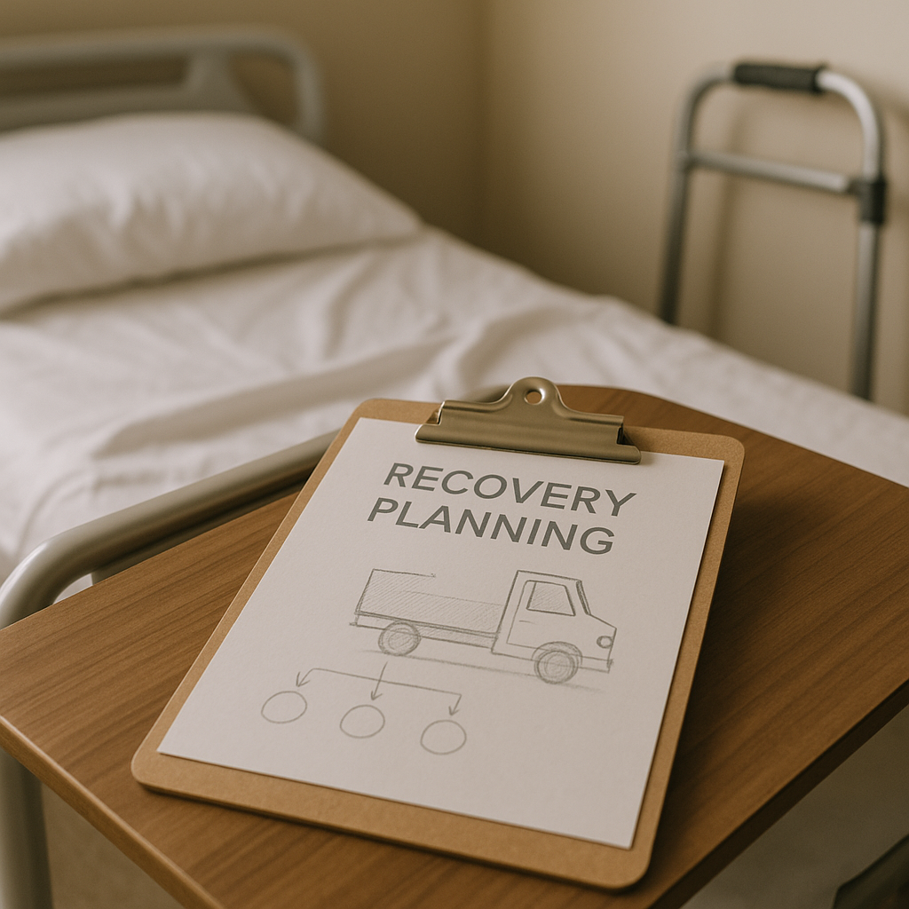 recovery planning truck illustration for Recovery planning after severe injuries