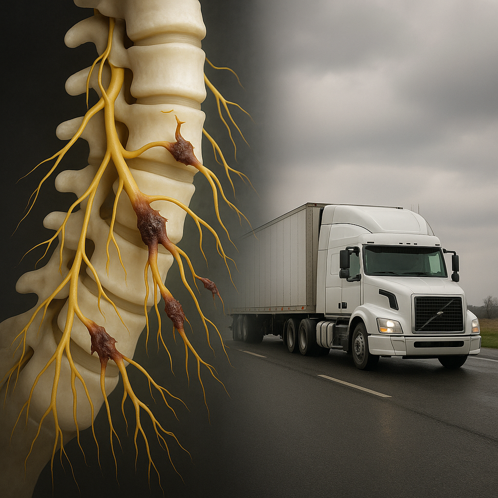 nerve degeneration truck illustration for Severe Nerve Degeneration After Truck Injuries