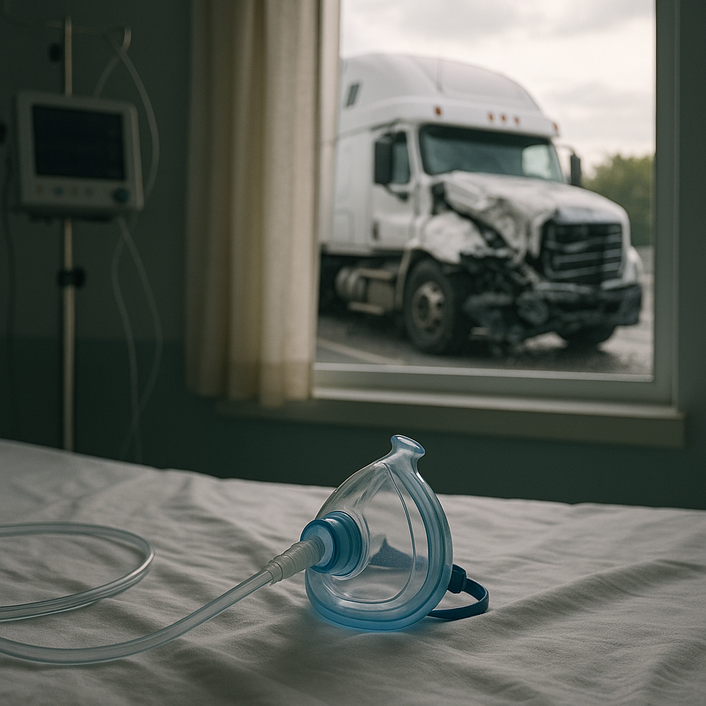 respiratory injury truck illustration for Severe Respiratory Injuries After Truck Accidents