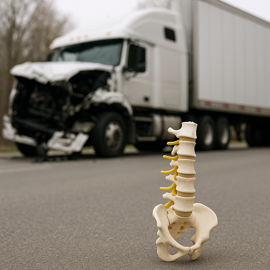 spinal instability truck illustration for Spinal Instability After Truck Crashes