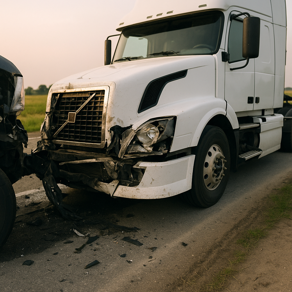 Illustration of # How defective truck parts cause liability Defective components can turn an ordinary truck trip into a catas