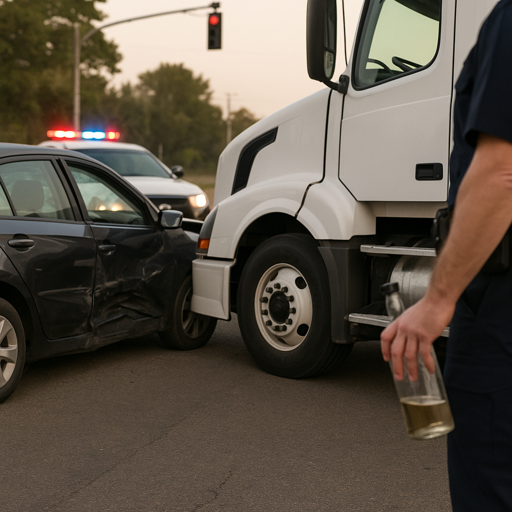 Illustration of # How DUI affects fault in truck accident cases A DUI can drastically shift how fault is determined in a comm