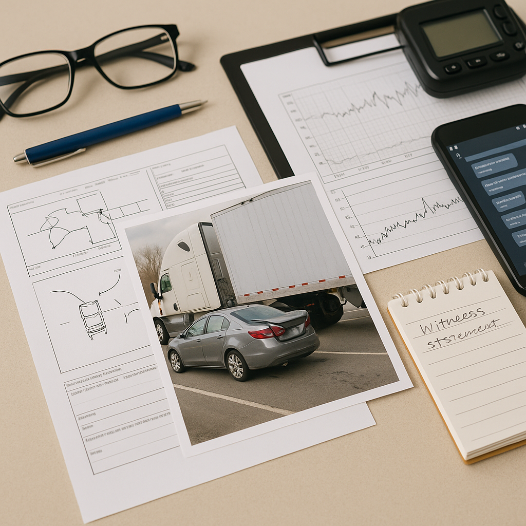 Illustration of # What evidence proves fault in a truck accident If you’re trying to establish who caused a crash, the strong