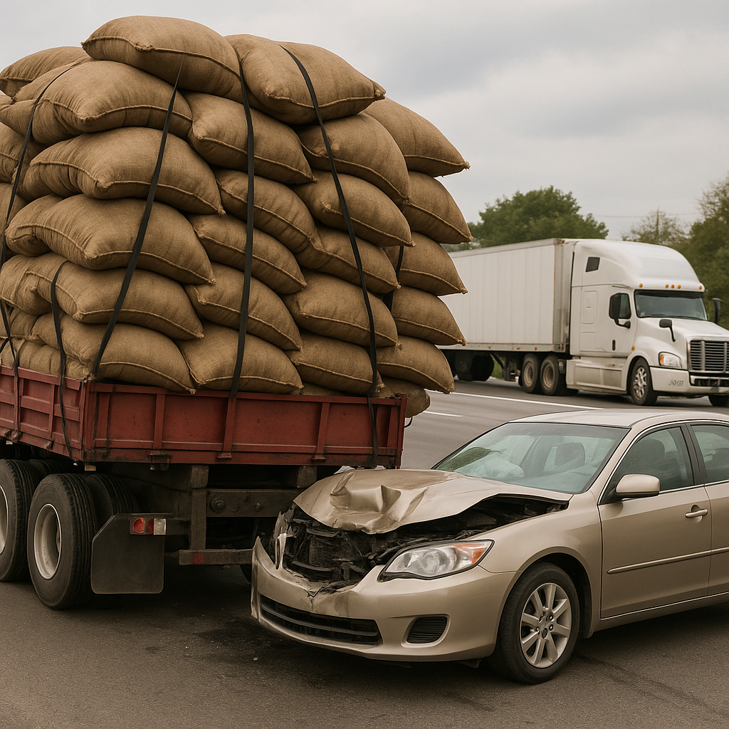 Illustration of # What happens if a truck is overloaded and causes an accident **Overloaded truck liability accident** cases