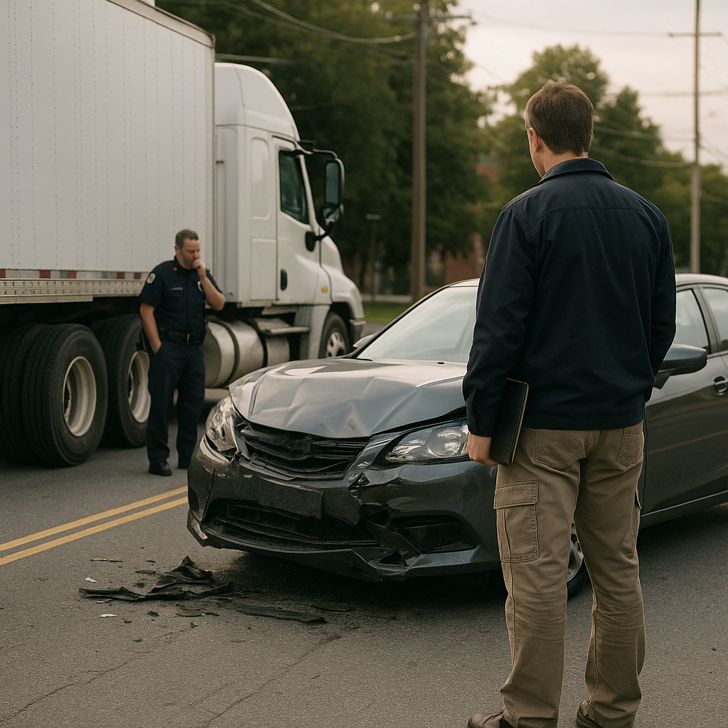 Illustration of # What happens if liability cannot be clearly determined ## Unclear liability truck accident: why it happens