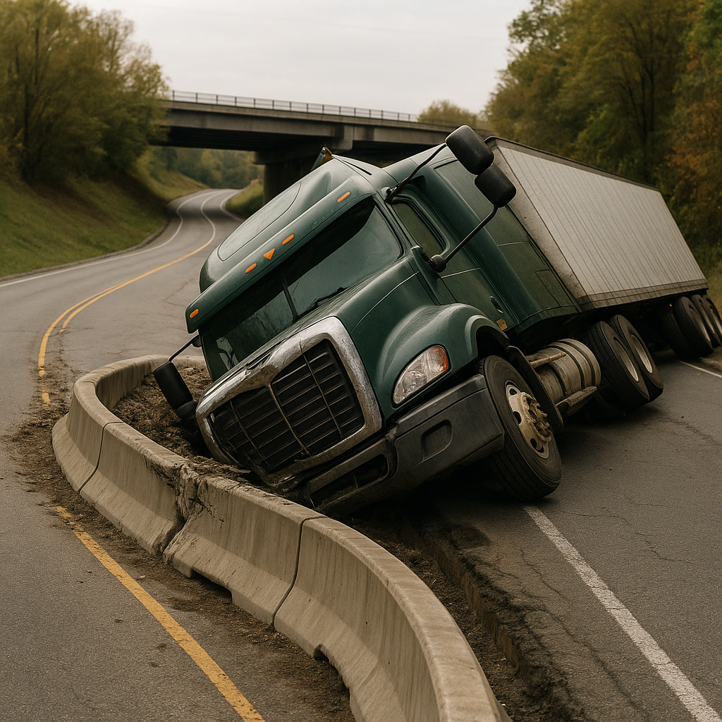 Illustration of # What happens if poor road design caused a truck accident - **Road design liability truck accident:** Who ma