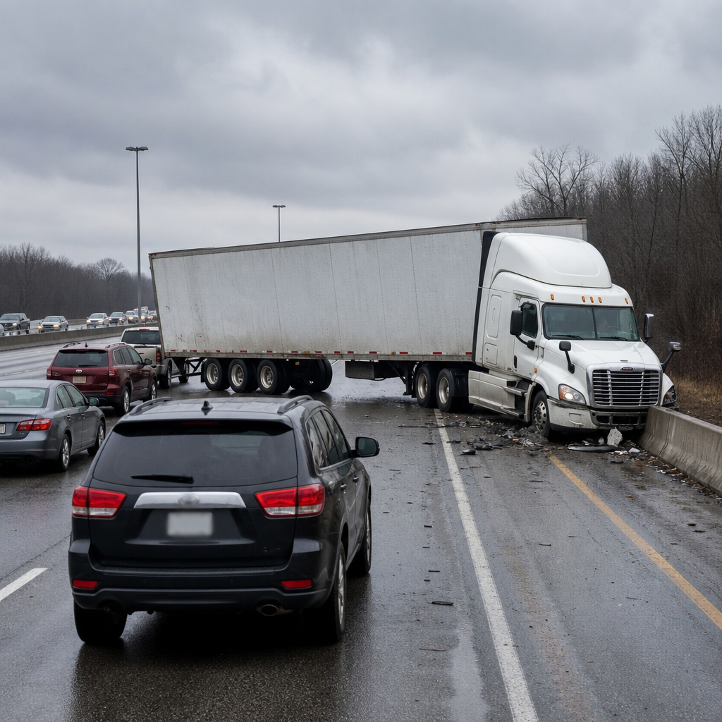 accidents greater disruption truck crash illustration for Why some accidents result in greater disruption